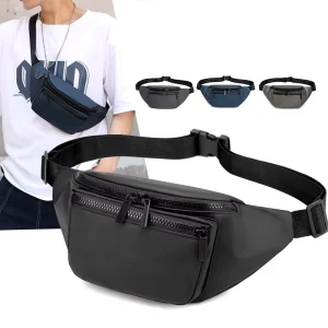Waterproof Men’s Trend Bumbag Shoulder Crossbody Bag Multi-functional Chest Bag Running Waist Bag Fanny Pack