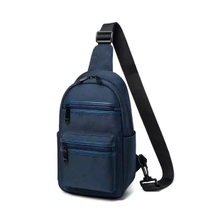 Waterproof Nylon Oxford Double Side Men’s Crossbody Anti Theft Travel Single Shoulder Backpack Front Chest Sling Bag