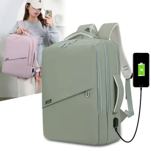 Waterproof Oxford Cloth Large Capacity Durable Minimalist Multi Pocket USB Travel Laptop Backpack