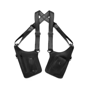 Waterproof PU Cross body Sling Leather Custom Logo Chest Bag Vest Bag for Outdoor