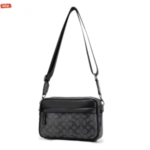 Waterproof PU Leather Men’s Square Casual Outdoor Leisure Cross-body Messenger Bag Japanese Korean
