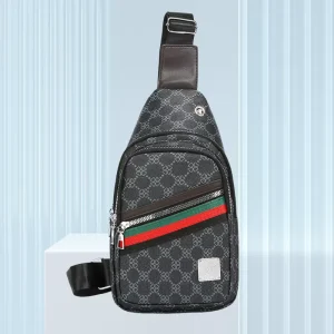 Waterproof PU Leather Zipper Fashion Anti Theft Sling Bag Custom Logo Summer Outdoor Crossbody Sport Men’s Chest Portable