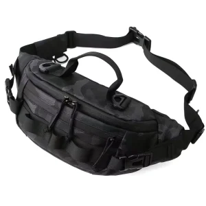 Waterproof Polyester Camouflage Tactical Fishing Waist Bag 5L Capacity Multifunctional Outdoor Fishing Tackle Tool Holder