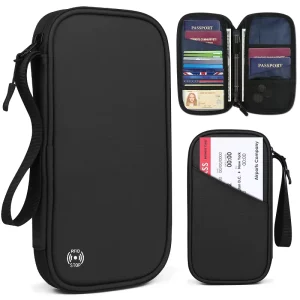 Waterproof Portable Anti theft RFID Blocking Family Travel Pouch Card Passport Holder Wallet Organizer case Bag for Men Women