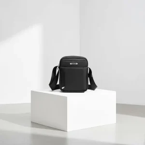 Waterproof Portable Men’s Messenger Shoulder Sling Crossbody Bag, Casual Business, Lightweight Nylon, Zipper Closure