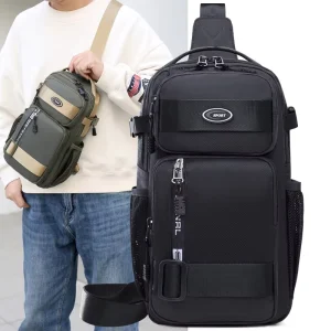 Waterproof Sling Bag for Men Lightweight Crossbody Chest Bag with Multi-Pockets Durable Shoulder Backpack for Travel Hiking