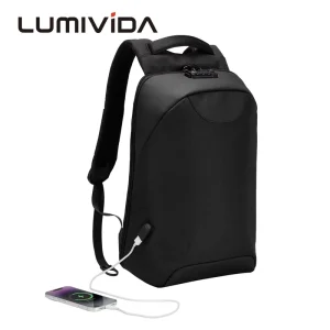 Waterproof TSA Lock Anti Theft Laptop Backpack 180 Full Open Business Travel Bag With USB Charging Port Luggage Strap For Trips