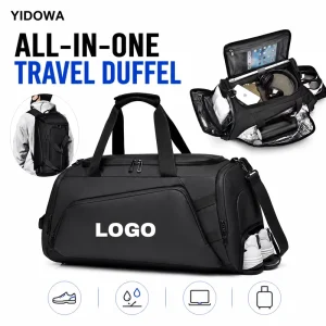 Waterproof Travel Duffel Bag with Shoe Compartment Large Capacity Multifunctional Sports Gym Bag Laptop Backpack for Men