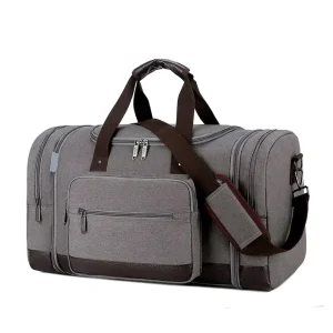 Waterproof Trolley Shoulder Tote for Men Business Canvas Leather Custom Duffel Bag