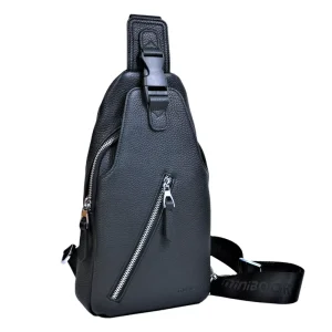 Waterproof Waist Bag Sling Crossbody Large Waist Bag Men’s Genuine Leather Fashion T T