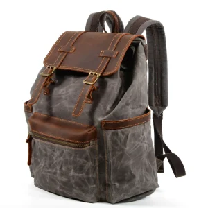 Wax Canvas Waterproof Hiking Travelling Men’s Bag Backpack