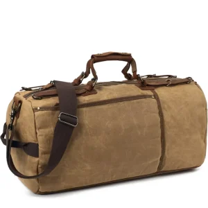 Waxed Canvas Travel Bag Outdoor Travel Large Capacity Travel Bag Men’s Handheld Luggage Bag