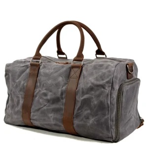 Waxed Canvas Travel Bag Outdoor Travel Large Capacity Travel Bag Men’s Handheld Luggage Bag