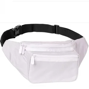 White Men’s Fanny Pack Belt Bag Fashionable Waist Bag for Men and Women