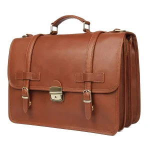 Winter New British Style Genuine Leather Waterproof Exquisite Business Men’s Laptop Briefcase Crazy Horse Leather