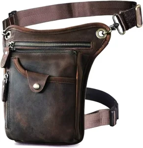 Women Men’s Genuine Leather Sporting Riding Hip Bum Fanny Waist Pack Drop Thigh Leg Cross Over Bag Pouches