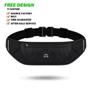 Women Men’s Waterproof Nylon Waist Bag Large Capacity Three Compartments Comfortable Slim Fit for Running Travel Daily Sports