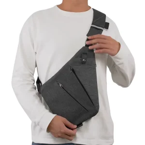 Women Multi Pockets Waterproof Travel Bag Slim Small Nylon Chest Bag Men Anti-theft Crossbody Bags