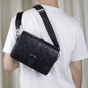 Women’s Business Bag Men’s PU Fashion Waterproof Anti-theft Single Shoulder Chest Crossbody Bag for Men