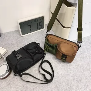 Women’s Men’s Crossbody Bag Large Capacity Outdoor Bag Geometric Pattern Nylon Waterproof Fashion Style