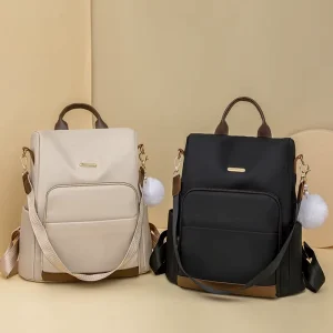 Women’s Oxford Cloth Canvas Backpack Anti-Theft Large Capacity Portable Lightweight Student School Travel Bag