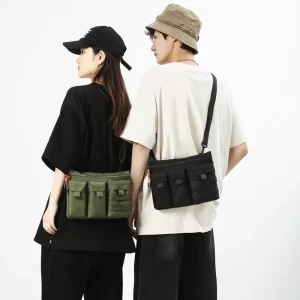 Workwear Bag Japanese-style Breathable Nylon Multi-pocket Utility Shoulder Messenger Crossbody Bag Outdoor Mountain-style Waist