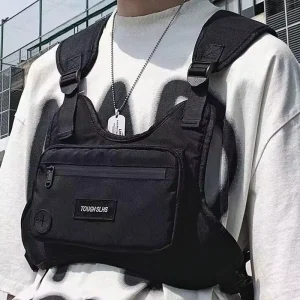 Workwear Street Style Vest Bag Tactical Bag Fashionable Casual Women Men’s Functional Vest Bag for Couple