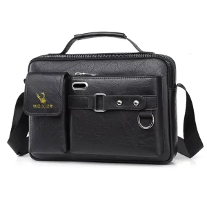 XL048 Business Person Classic Men’s Shoulder Bag Casual French Style Large Capacity Crossbody Bag Waterproof Messenger Bag
