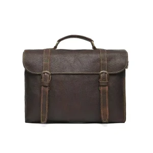 YD 08118 Top Grain Layer Leather Briefcase Men’s Vintage Messenger Bag