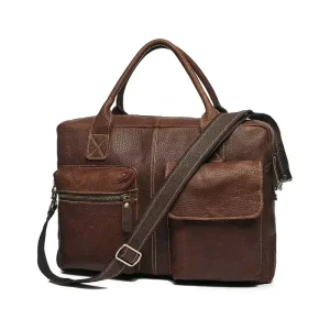 YD 0B331 Classical Design Men’s Business Top Grain Vintage Leather Messenger Briefcase Bags