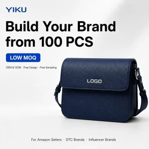 YIKU Cross Grain Texture 100 PCS MOQ Custom Logo Color Material Hardware Strap Custom Factory Direct Small Men Shoulder Bag