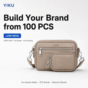 YIKU Cross Grain Texture 100 PCS MOQ Custom Logo Free Sampling OEM ODM Urban Functional Dual Zipper Small Men Shoulder Bag