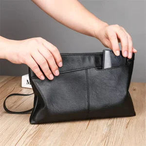Yamo Leisure Envelope Bag Texture Large Capacity Pu Leather Business Men’s Clutch Bag