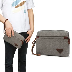 ZUOLUNDUO Online Men’s High Quality Crazy Horse Leather Handbag Large Capacity Business Bag with Zipper Closure Canvas Lining