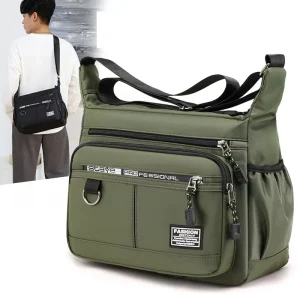 ZX019 Men’s Fashion Water Resistant Lightweight Oxford Business Casual Crossbody Messenger Shoulder Bag Durable Multi-Pocket