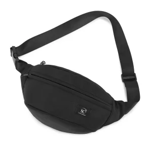 Zipper Nylon Custom Logo Running Sports Fanny Pack Travel Black Cross Body Bag