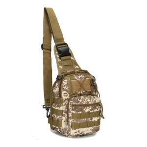 in Stock Blank Men’s Molle Outdoor Chest Pack Tac Shoulder Bag Men’s & Boys Sling Pack Polyester