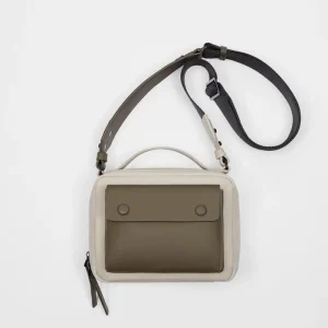 men’s bag brown splicing casual shoulder crossbody bag hand held small square bag