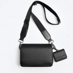 men’s bag fashion 2-in-1 flip back shoulder bag casual versatile small square bag